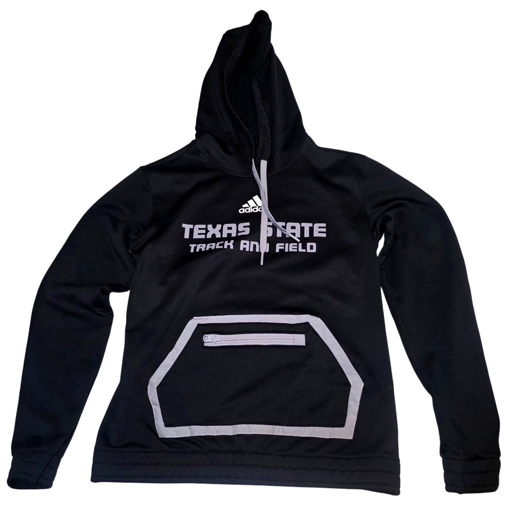 Adidas Texas State Track and Field‎ Hoodie Black Grey AEROREADY XS